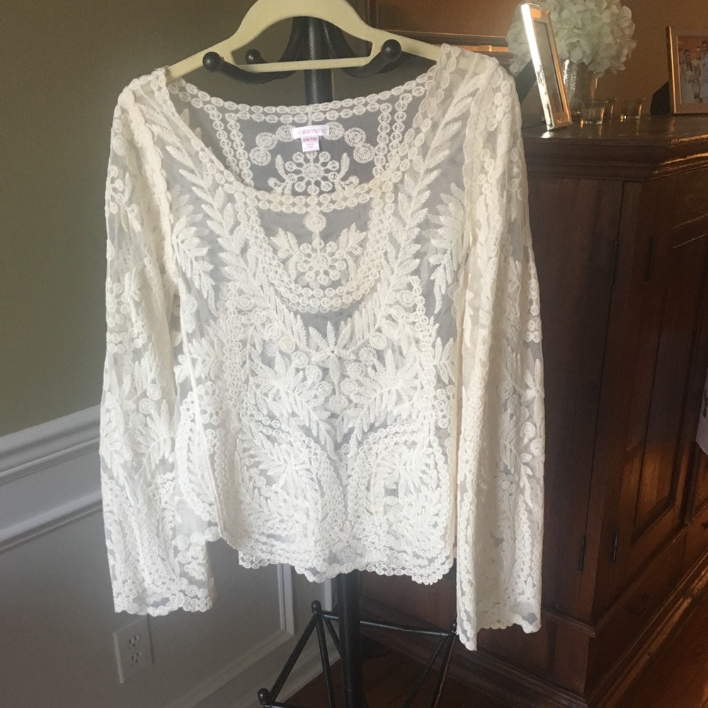 Cream Colored Embroidered Top